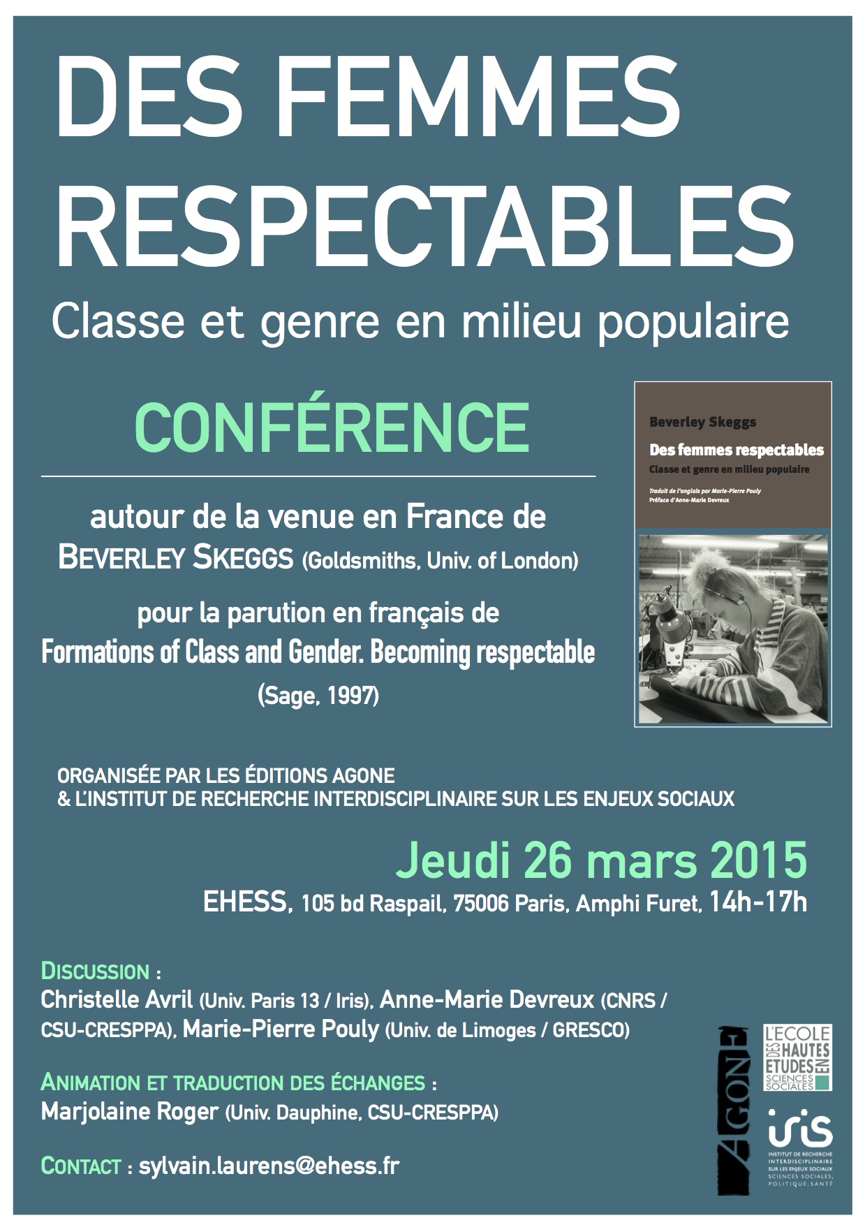 Des femmes respectables > conférence de Beverley Skeggs, 26 mars 2015