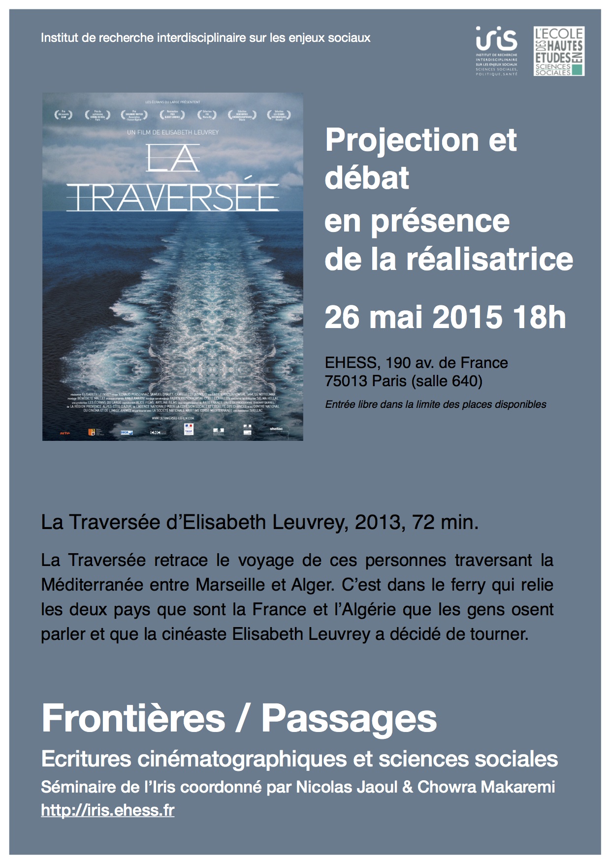 Projection-débat : La Traversée d'Elisabeth Leuvrey > 26 mai 2015