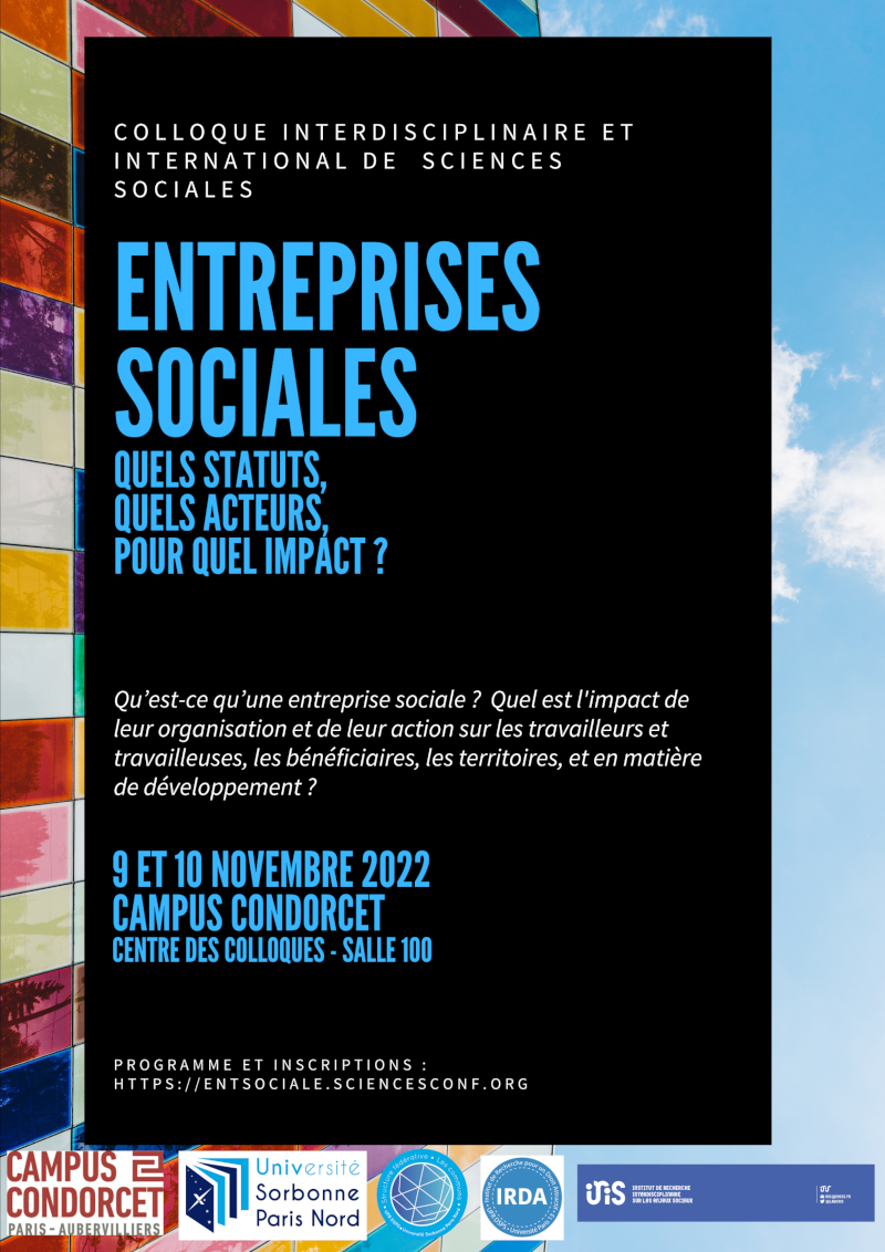 Colloque interdisciplinaire et international > Entreprises sociales : quels statuts, quels acteurs, pour quel impact ? 9-10 novembre 2022