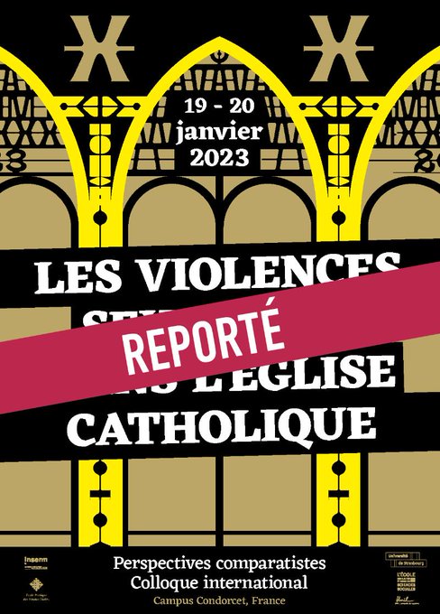 !!! REPORTÉ !!! Colloque international > Les violences sexuelles dans l'Église catholique